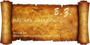 Bökfi Zoltán névjegykártya